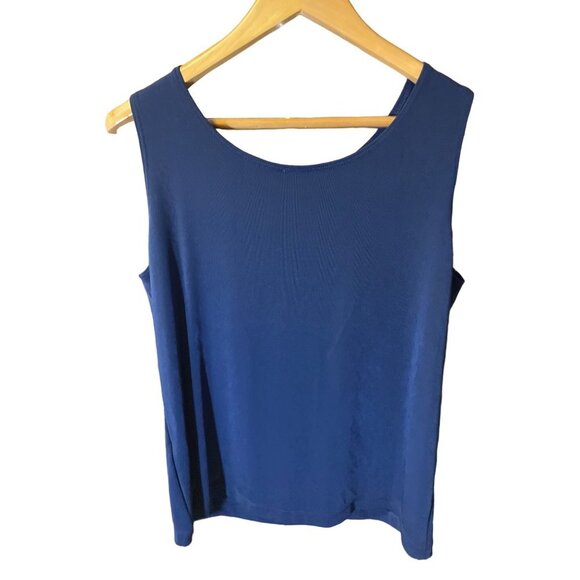 Travelers by Chico's NWT Blue Scoop Neck Sleeveless Knit Pullover Top SZ Large - Picture 2 of 7